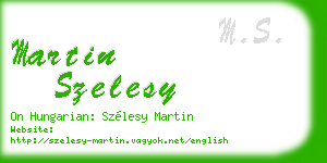martin szelesy business card